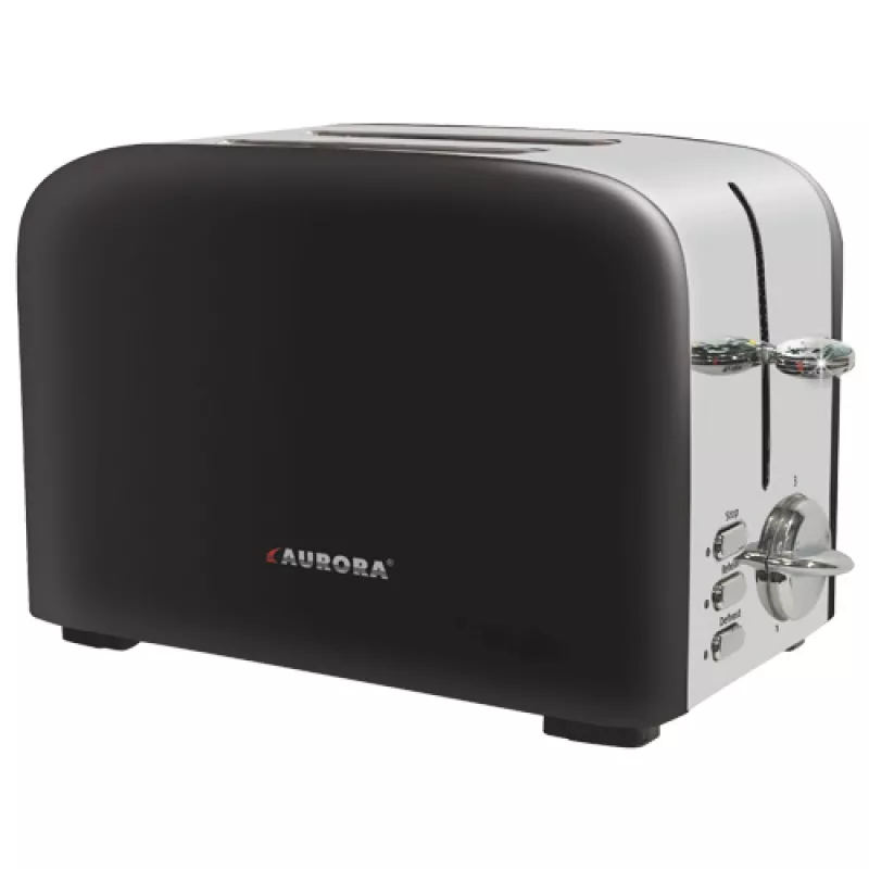 Тостер Aurora AU3320, 850 Вт,  2 тоста,  Механическое управление,  Теплоизоляция корпуса,  Черный