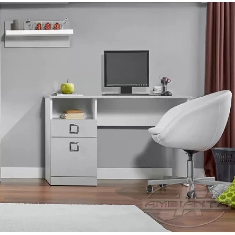 Masa de calculator Ambianta AMIGO, PAL melaminat,  Gri,, 75.5 x 120 x 60