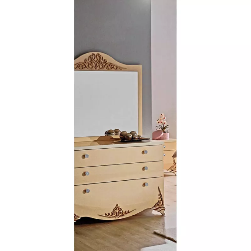 Настенное зеркало Ambianta King, Кремовый, 110.4 x 80 x 49