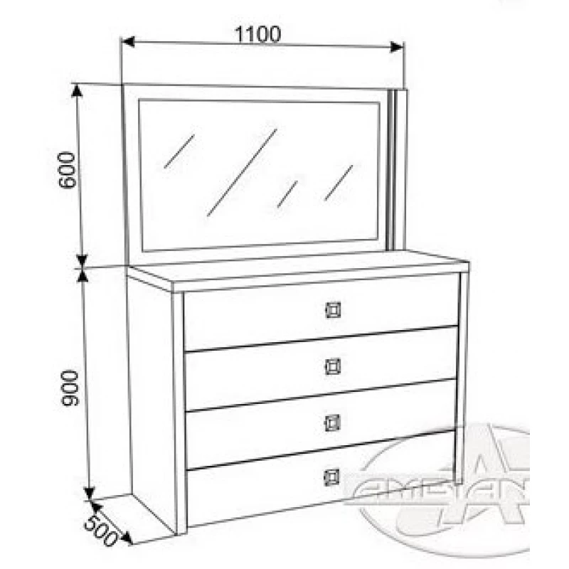 Suport oglinda Ambianta SUPORT OGLINDA COMODA CRISTAL GRAFIT