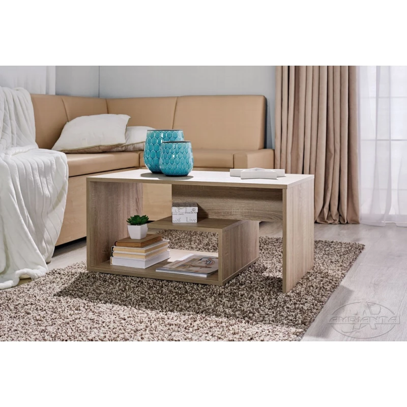 Журнальный кофейный столик Ambianta RONDO, ЛДСП,  Бардолино, 90 x 50 x 42.4