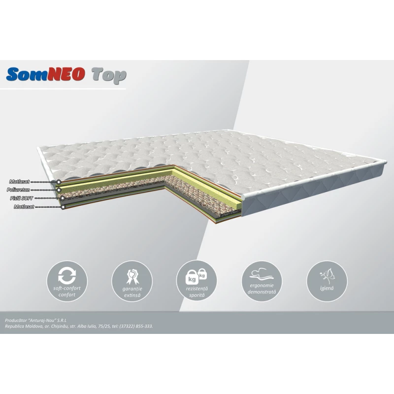 Topper saltea Somneo TOP, 80x190x7