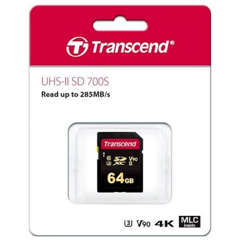 Card de memorie TRANSCEND TS64GSDC700S, SDXC 64GB, Class 10,  UHS-II,  U3