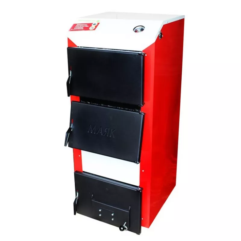 Cazan pe combustibil solid MAYAK AOT 50 KW STANDART PLUS, 50 kW,  Otel,  Control mecanic,  Rosu
