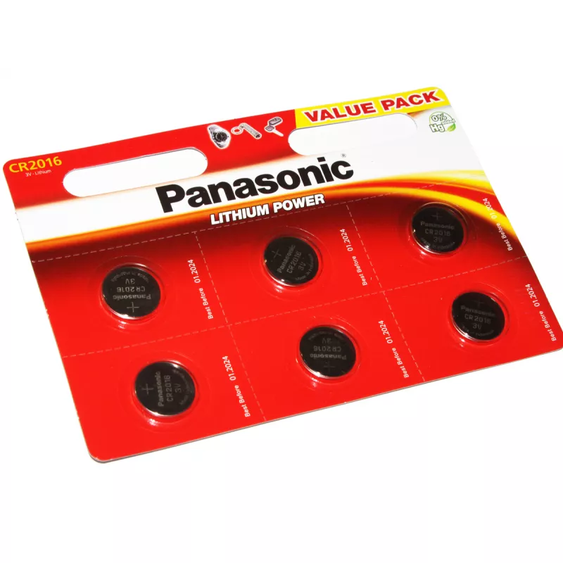 Baterie CR2016,  BLISTER*6,  PANASONIC,  CR-2016EL/6B