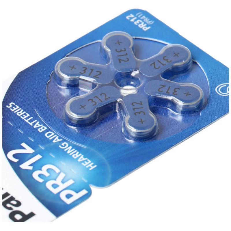 Baterie PANASONIC PR312,  BLISTER*6,  PR-312/6LB (PR41),  3.6X7.9MM,  170MAH