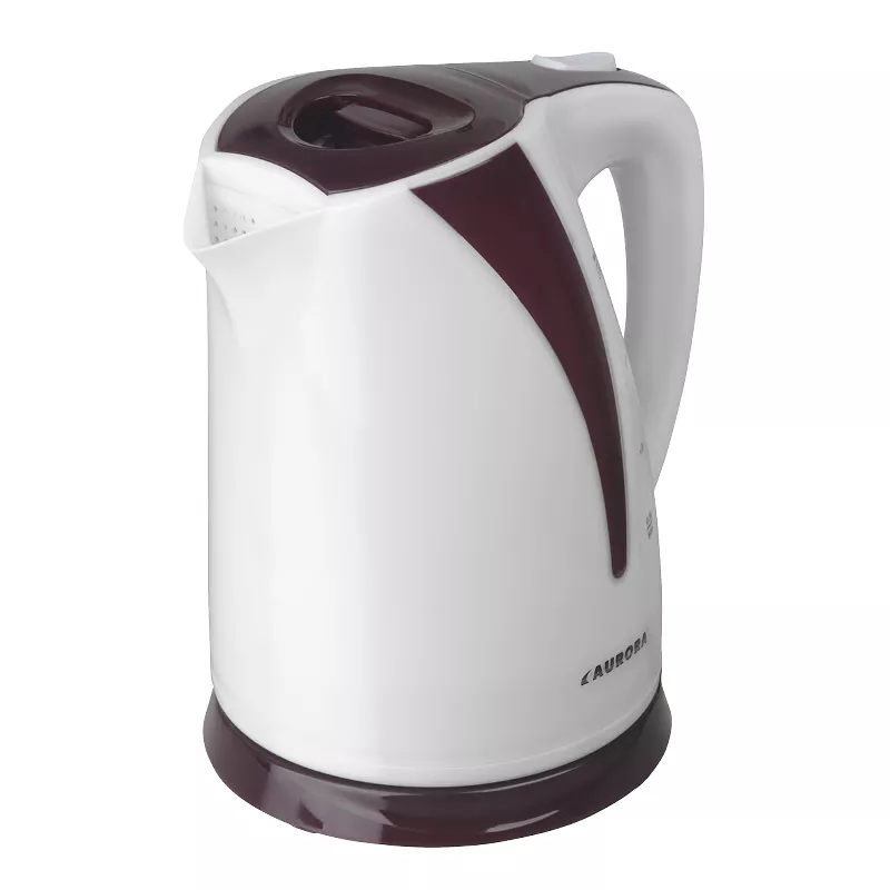 Электрочайник Aurora AU338, 1.7 л,  2000 Вт,  Пластик,  Белый,  Коричневый