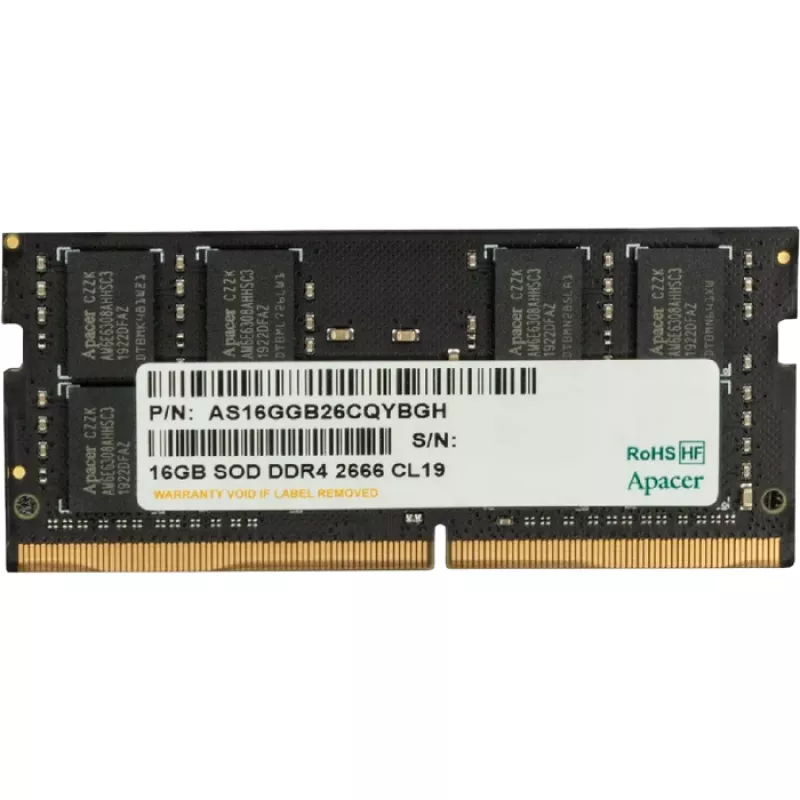 RAM APACER PC21300, SODIMM DDR4 16GB 2666MHz, CL19,  1.2V
