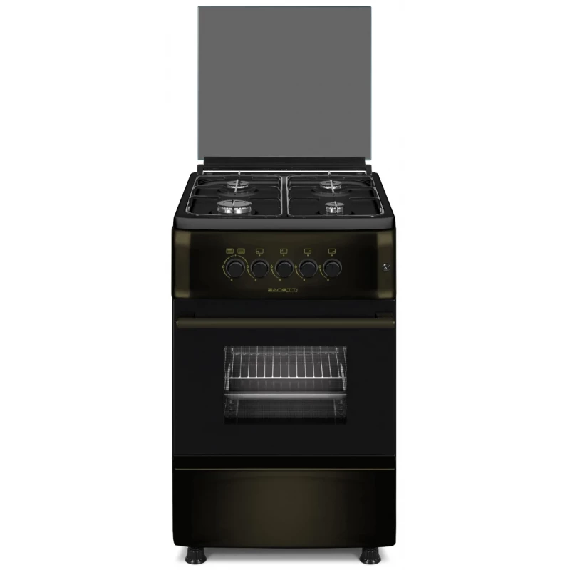 Плитa газовая ZANETTI Z500 GBR, 4 конфорки, Традиционная очистка, 50 см, Коричневый