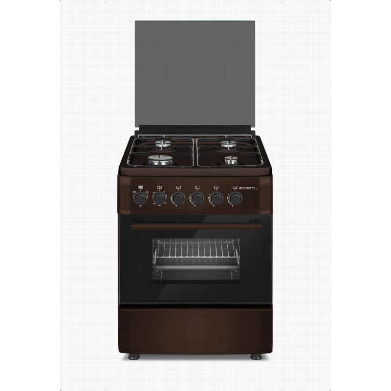 Aragaz combinat ZANETTI Z6000 EBR, 55 l,  4 arzatoare,  Aprindere electrica,  Maro