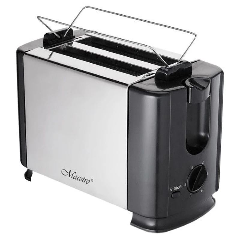 Тостер Maestro MR -701, 700 Вт,  2 тоста,  6 степеней обжаривания,  Механическое управление,  Черный,  Белый