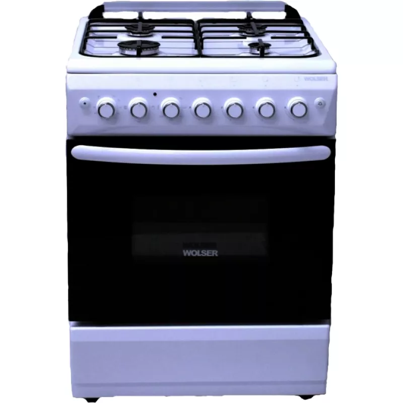 Aragaz combinat WOLSER WL-60601 WGE, 4 arzatoare,  Timer,  Curatare traditionala,  60 cm,  Alb, Negru
