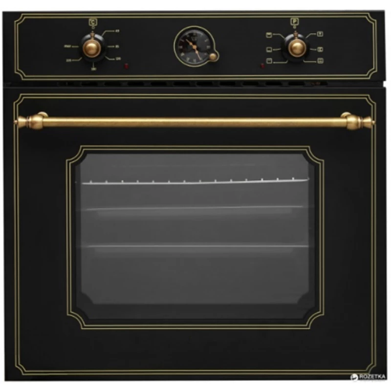 Cuptor electric incorporabil ZANETTI ZCE 60T BLACK RUSTIK, 60 l,  Grill,  Timer,  6 moduri,  Autocuratare traditionala,  Negru, A