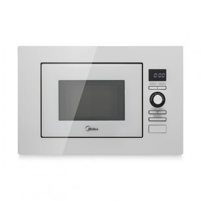 Микроволновая печь встраиваемая MIDEA AG820BJU-WH, 20 л,  800 Вт, 1000 Вт,  Электронное управление,  Гриль,  Нержавеющая сталь