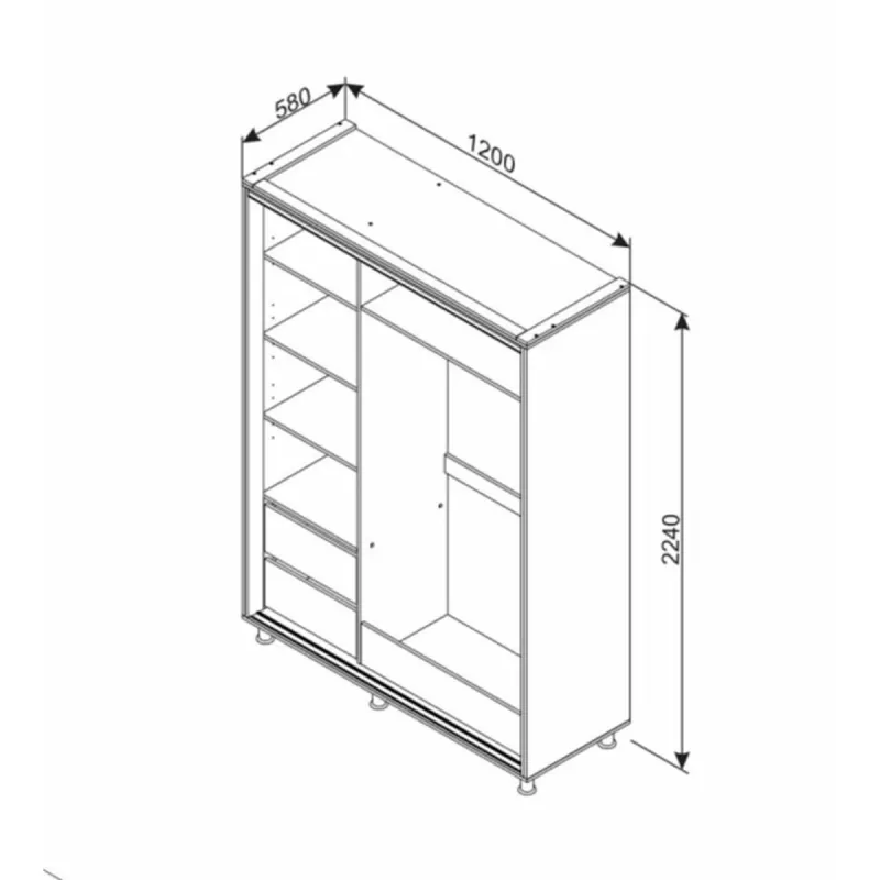 Корпус шкафа Ambianta 1.2 м Белый