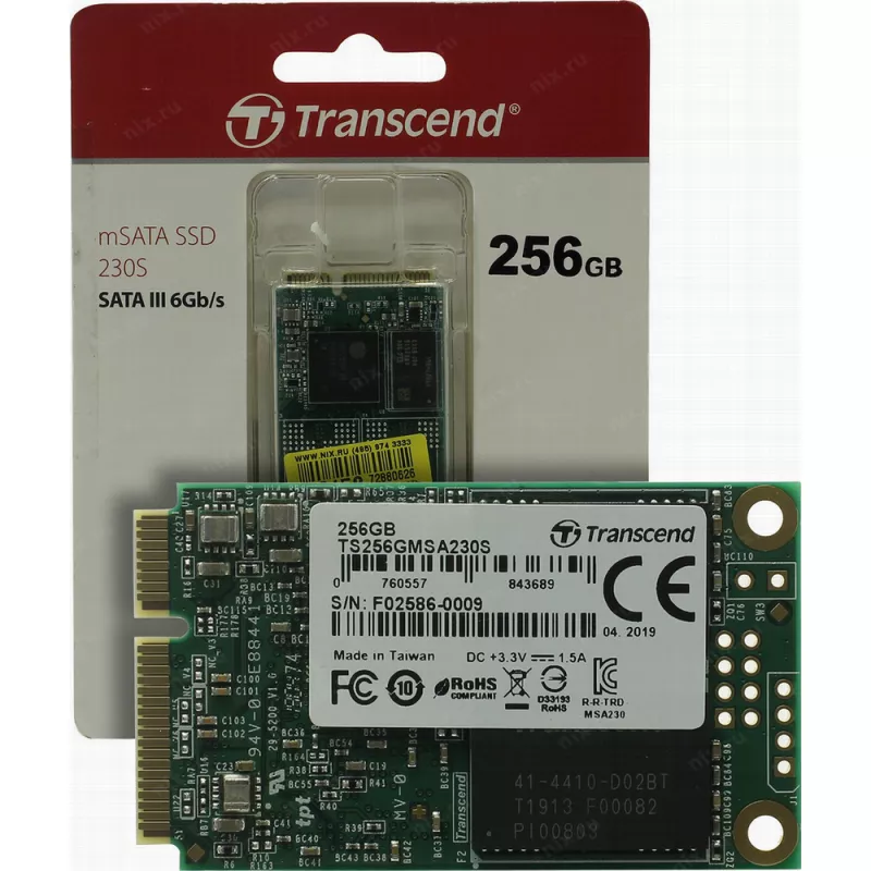 SSD TRANSCEND TS256GMSA230S, mSATA 256GB, 3D TLC