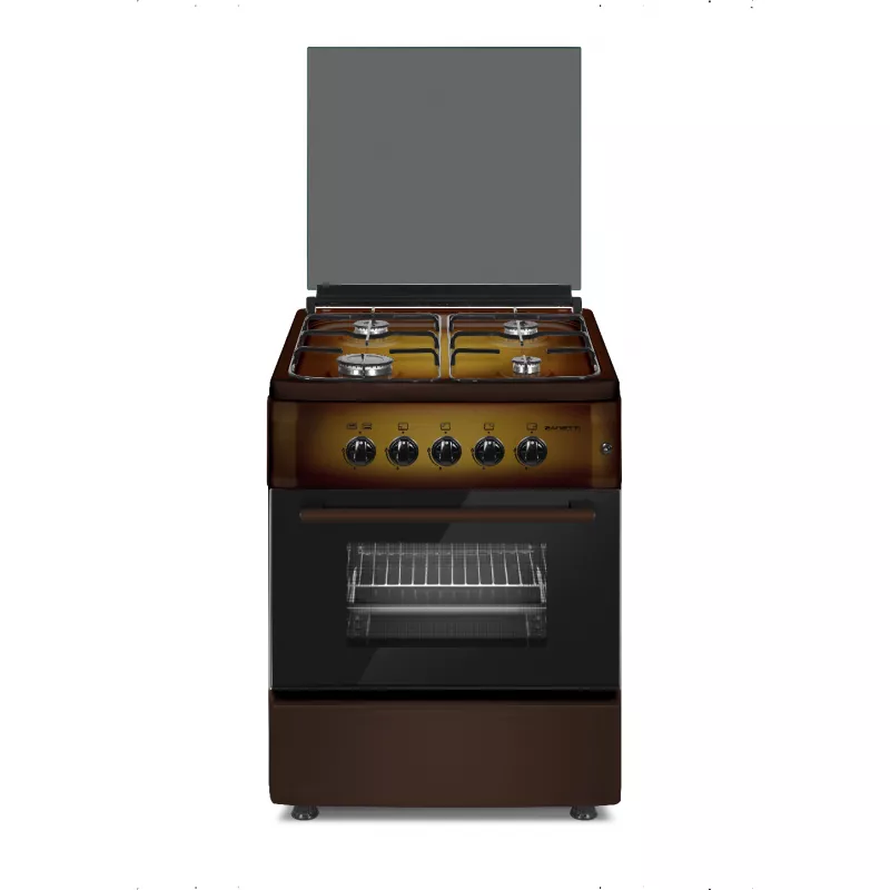 Aragaz combinat ZANETTI Z6000 E TDF, 4 arzatoare,  Aprindere electrica,  Timer,  Curatare traditionala,  60 cm,  Maro