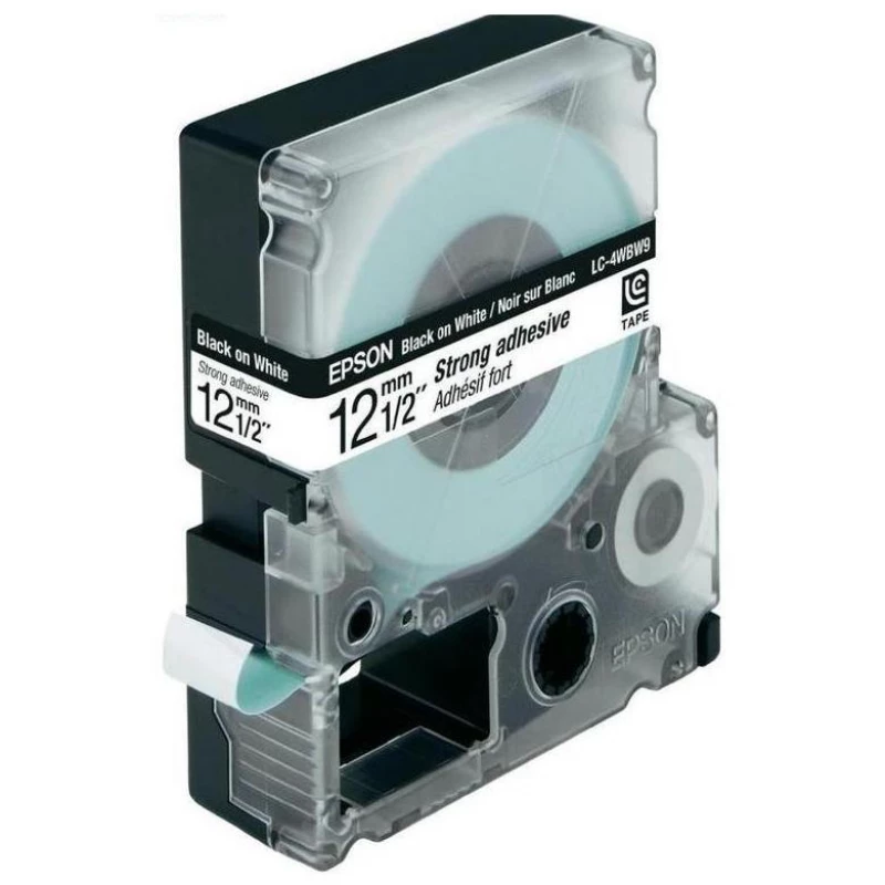 Картридж струйный EPSON 12mm/9m,  Strng adh Blk/Wht,  LK4WBW C53S654016