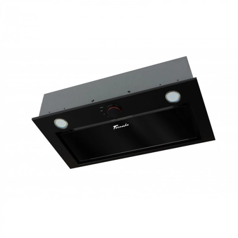 Hota TORNADO MODUL GLASS 750(60) BL LED, 750  m³/h,  1 motor, 59.8 cm,  Filtru din aluminiu absorbant de grasimi,  Negru