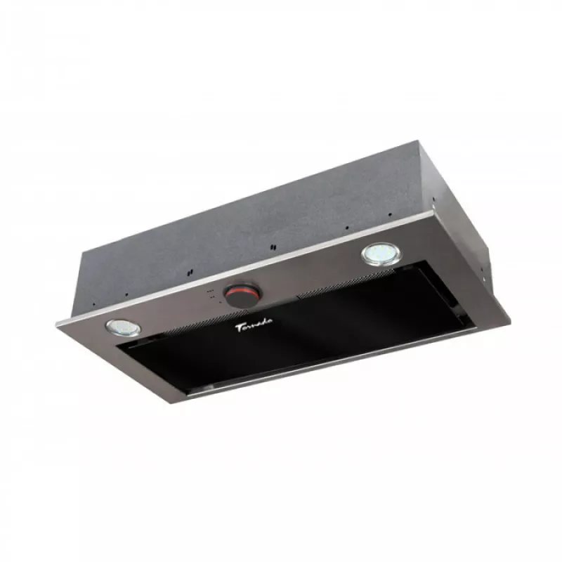 Hota TORNADO MODUL GLASS 750(60) IX LED, 750  m³/h,  1 motor,  59.8 cm,  Filtru din aluminiu absorbant de grasimi,  Inox, Negru