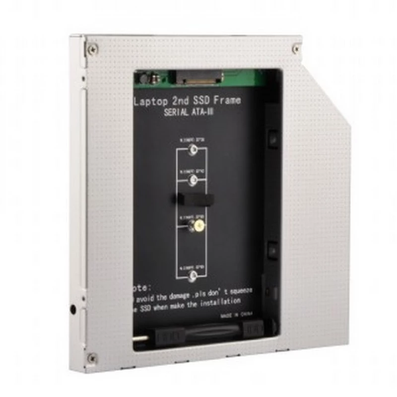 Салазки GEMBIRD A-SATA12M2-01, Slim 5.25'' bay mounting frame for NGFF (M.2) SSD memory card,  12.7 mm height,  A-SATA12M2-01