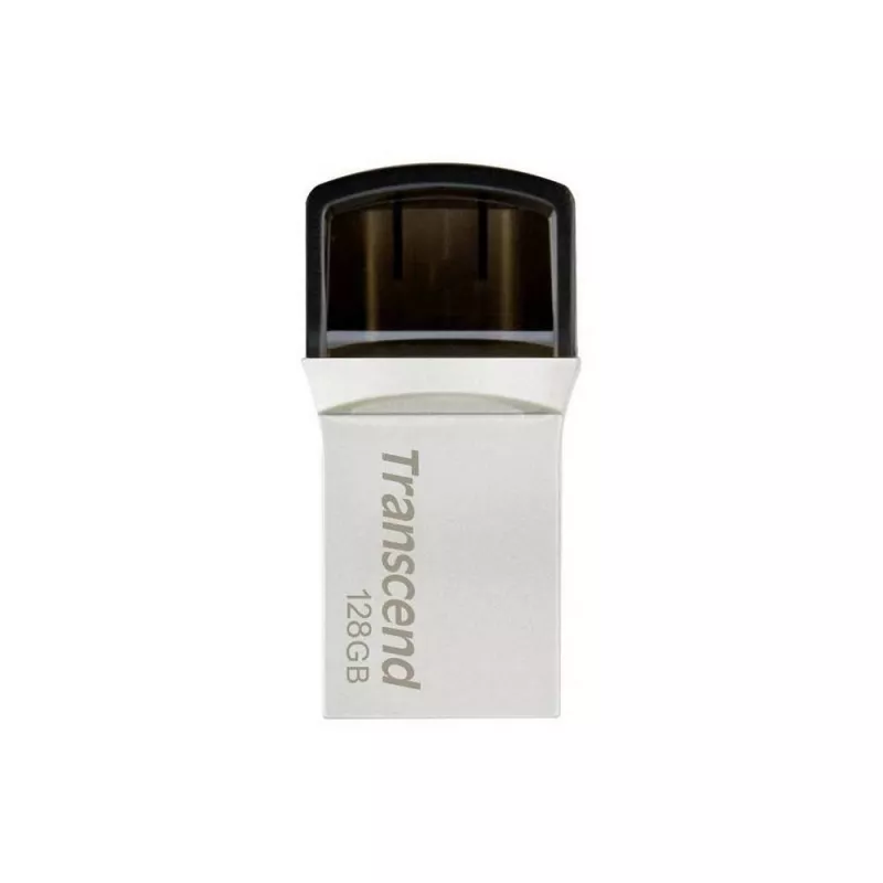 Флешка TRANSCEND JETFLASH 890 SILVER, 128GB, USB3.1,  Type-C