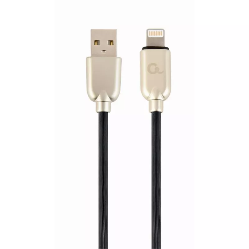 Кабель USB Cablexpert BLISTER LIGHTNING 8-PIN/USB2.0,  2.0M  PREMIUM RUBBER BLACK,  CC-USB2R-AMLM-2M