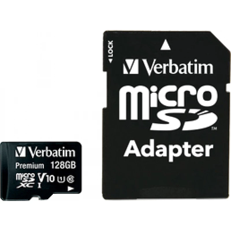 Card de memorie VERBATIM 44085, MicroSD 128GB, Class 10,  SD adapter