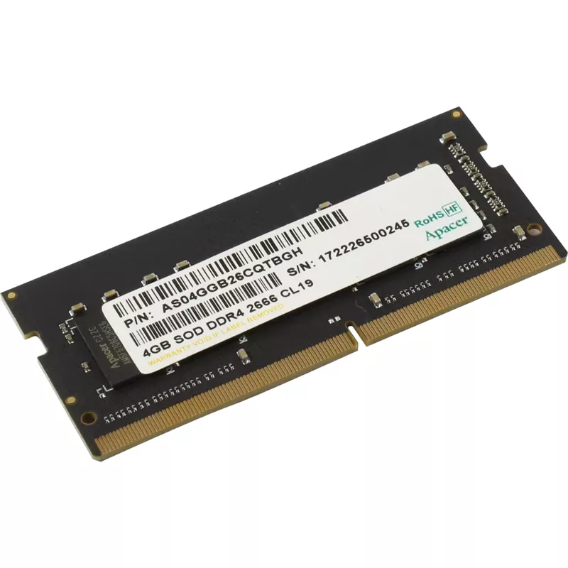 Модуль памяти APACER PC21300, SODIMM DDR4 4GB 2666MHz, CL19,  1.2V