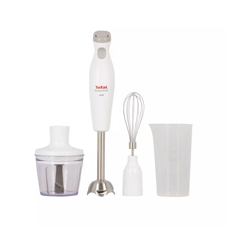 Блендер погружной Tefal HB453138, 800 Вт,  0.5 л,  0.8 л,  2 скорости,  Металл,  Белый