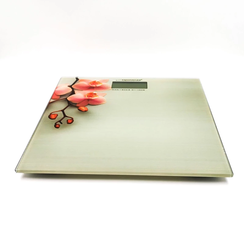 Cantar de podea ESPERANZA ORCHID EBS010, 180 kg,  Sticla,  Bej,  Roz