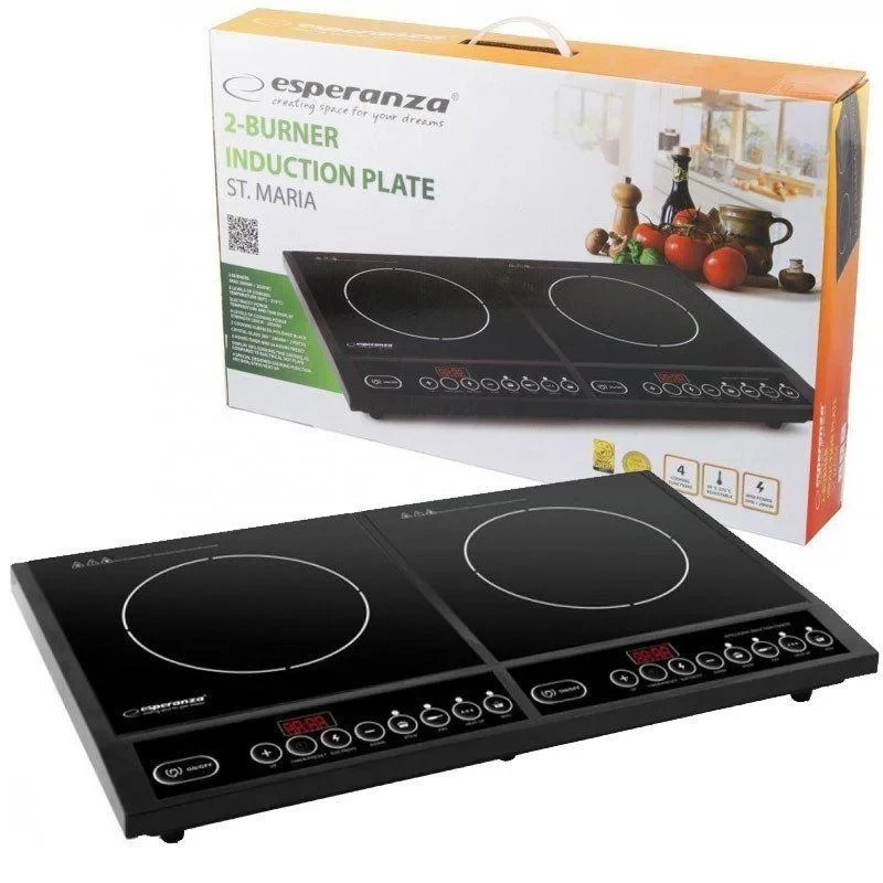 Aragaz cu inductie electrica ESPERANZA ST.MARIA EKH008 BLACK, 2 arzatoare,  Vitroceramica,  Negru