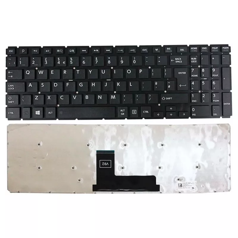 Tastatura laptop TOSHIBA SATELLITE L55-B L55D-B L55T-B L50-B L50D-B L50T-B L50-C S50-B S50T-B S50DT-B S50D-B S55-B S55T-B, w/o frame ENTER-big ENG/RU Black