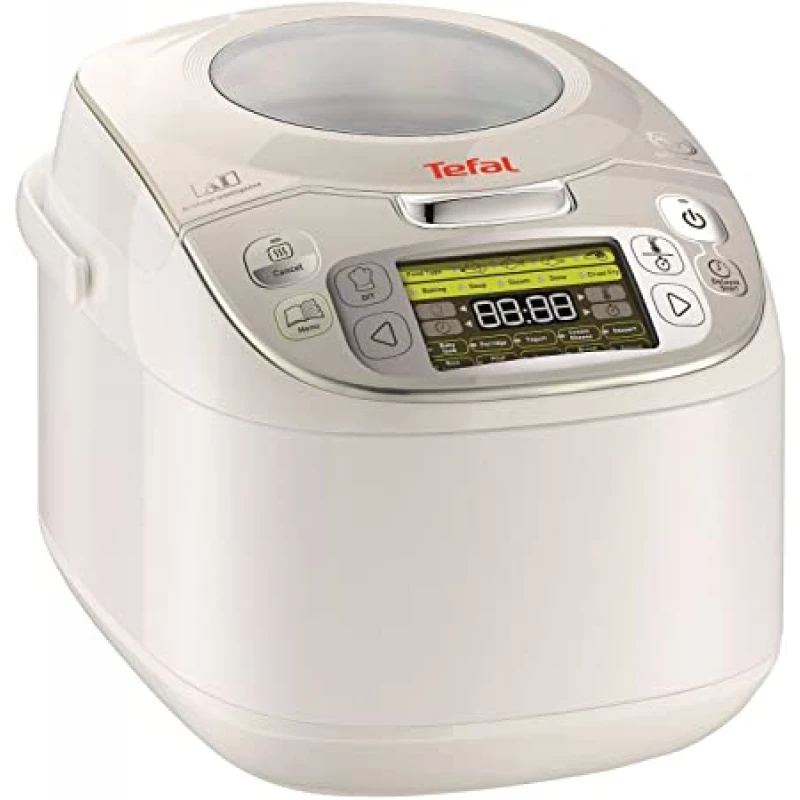 Мультиварка Tefal RK812B32, 5 л,  750 Вт,  45 программ,  Приготовление первых блюд,  каши,  риса,  плова,  приготовление на пару,  Белый,  Нержавеющая стал