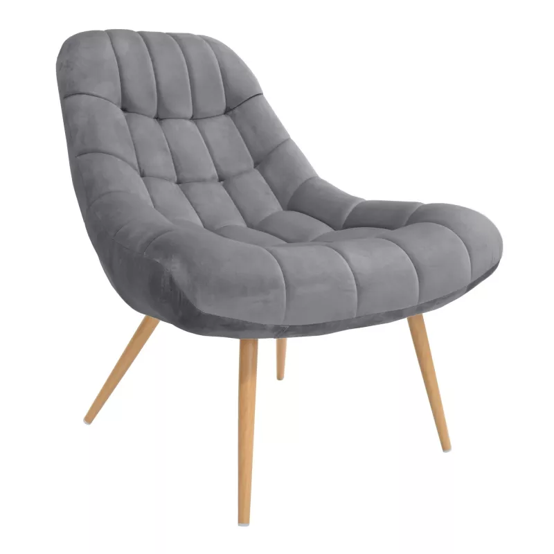 Fotoliu DP TRIO~GREY, Metal,  Placaj,  Spuma poliuretanica,  Stofa,  Gri, 82 x 78 x 86