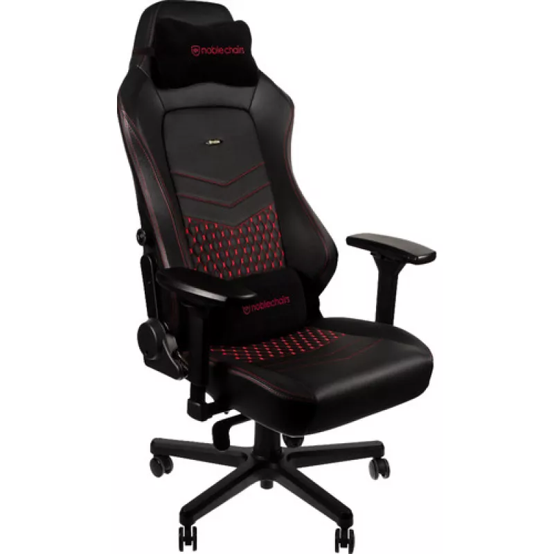 Fotoliu Gaming NobleChairs Hero NBL-HRO-PU-BRD Black/Red, Metal, Piele eco, Gazlift, 150 kg, 165-190 cm, Negru, Rosu