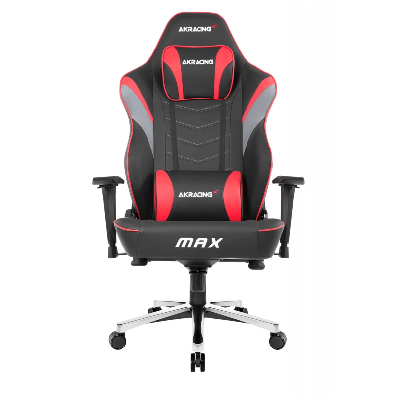 Fotoliu Gaming AKRacing Master Max AK-MAX-RD Red, Metal,  Piele eco,  Gazlift,  180 kg,  170-200 cm,  Negru,  Rosu
