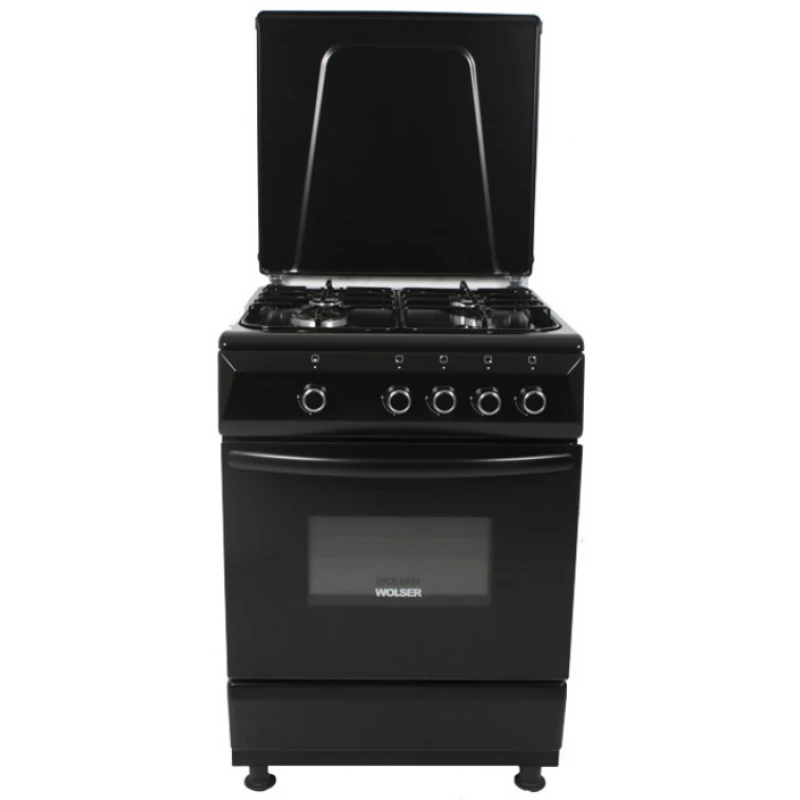 Aragaz WOLSER WL-6060 BGG, 4 arzatoare,  Curatare traditionala,  60 cm,  Negru