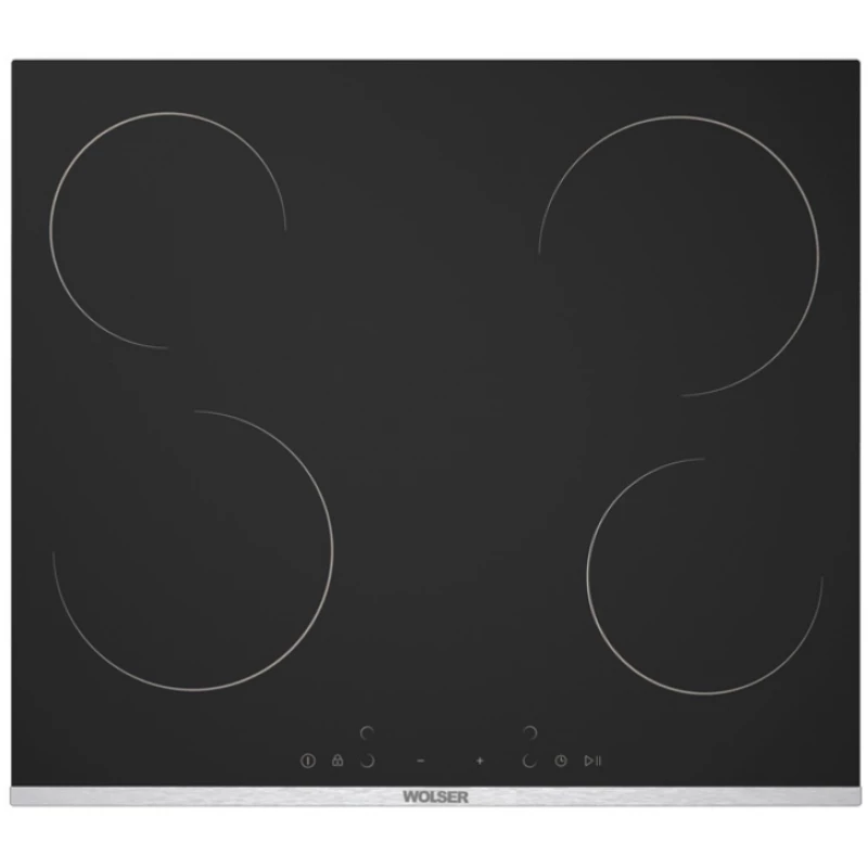 Plita electrica incorporabila WOLSER WL-TR 640 EL, 4 arzatoare, Sticla calita, Control sensor, Negru