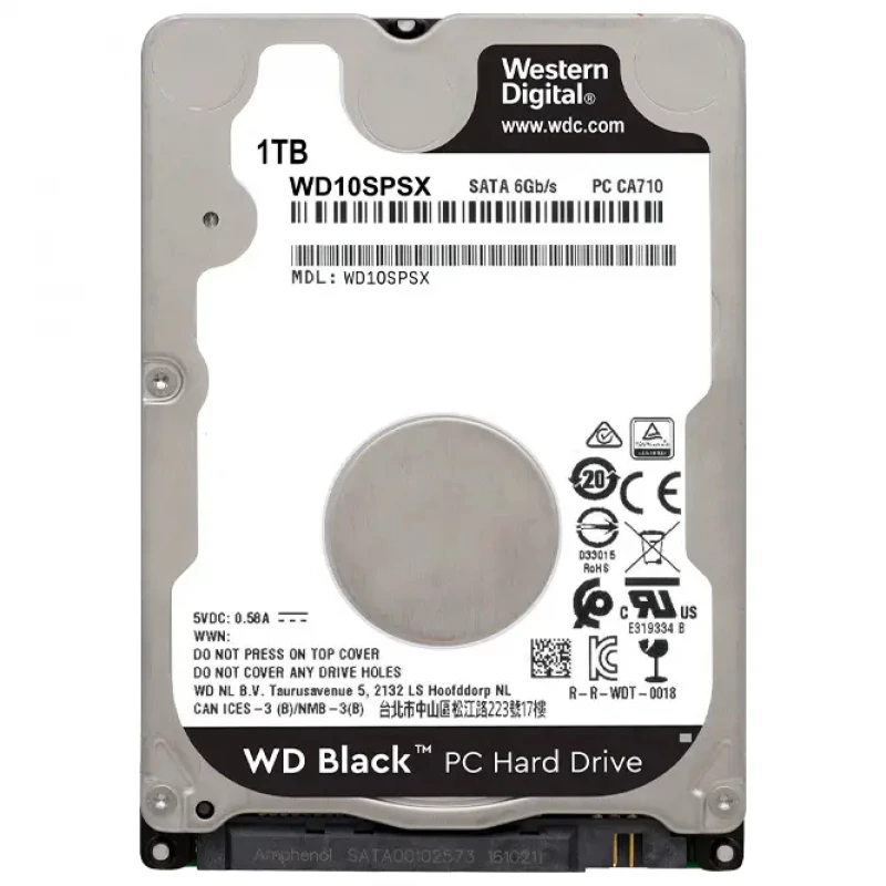 HDD WD BLACK (10SPSX), 2.5 1.0TB, 64MB 7200rpm 7.0mm