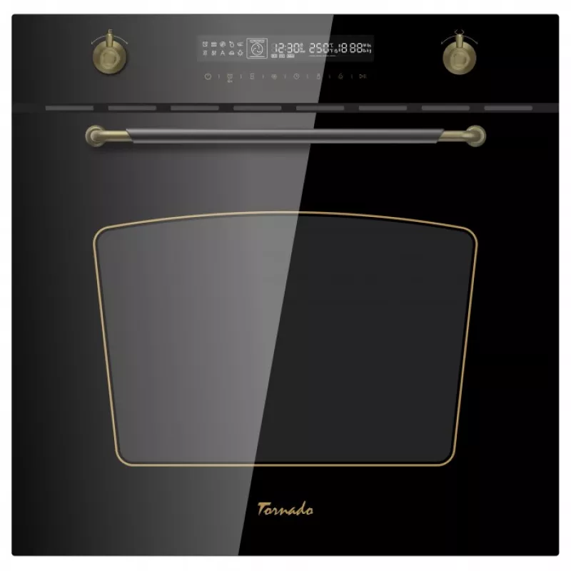 Cuptor electric incorporabil TORNADO TRUST 71G3- S13F BL, 71 l, Grill, Timer, 13 moduri, Autocuratare traditionala, Negru, A+