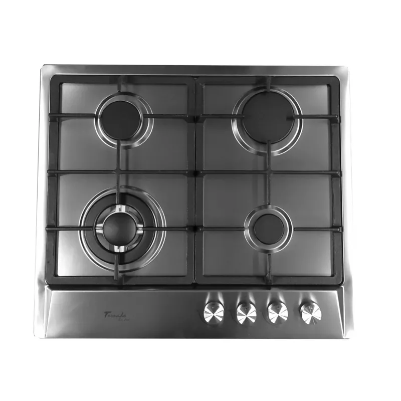 Plita incorporabila cu gaz TORNADO HM-46018 ECO IX, 4 arzatoare, Arzator Wok, Inox