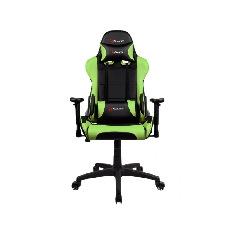 Fotoliu Gaming AROZZI VERONA V2 BLACK/GREEN, Metal, Piele eco, Gazlift, 105 kg, 160-180 cm, Negru, Verde