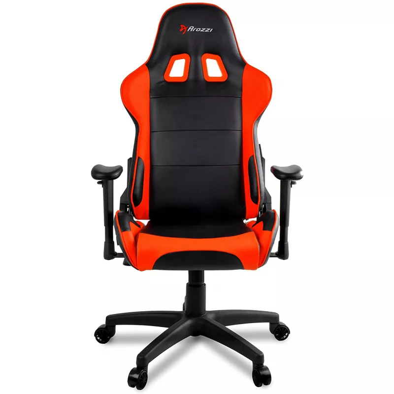 Fotoliu Gaming AROZZI Verona V2 Black/Orange, Metal,  Piele eco,  Gazlift,  105 kg,  160-180 cm,  Negru,  Oranj