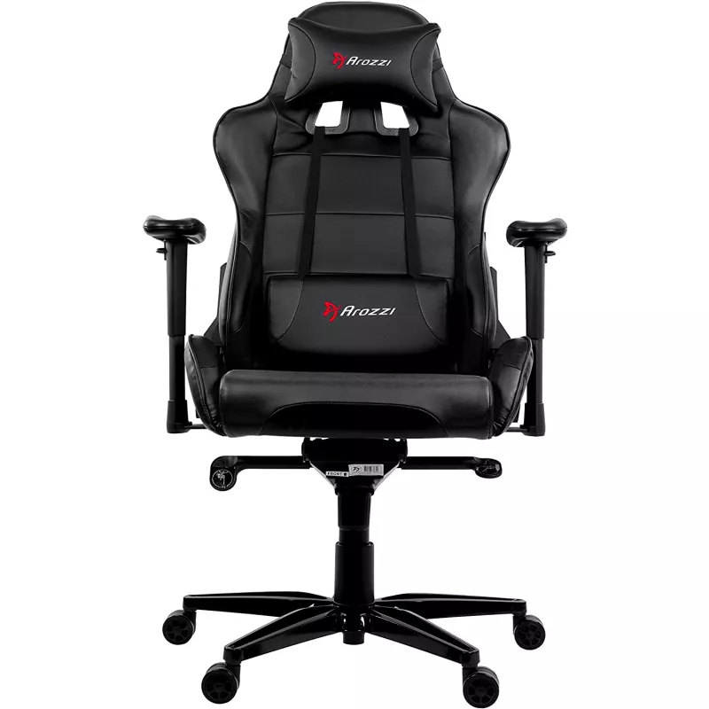 Fotoliu Gaming AROZZI Verona XL+ Black/Black, Metal,  Piele eco,  Gazlift,  160 kg,  170-200 cm,  Negru