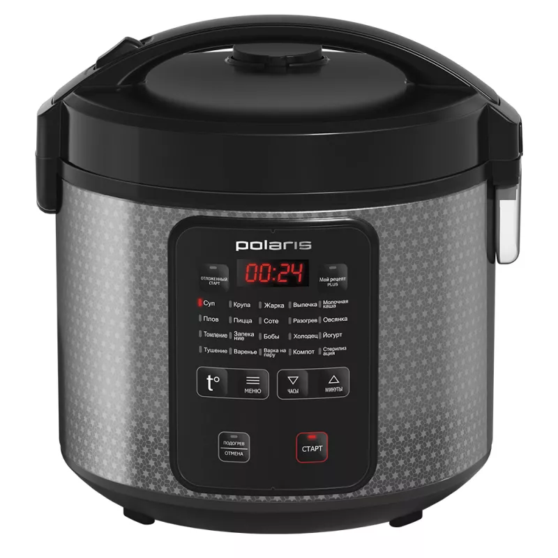 Multifierbator POLARIS PMC0578AD, 5 l,  750 W,  56 programe,  Reteta mea Plus,  supa,  cereale,  prajire,  coacere,  terci de lapte,  pilaf,  pizza,  Inox,  Negr