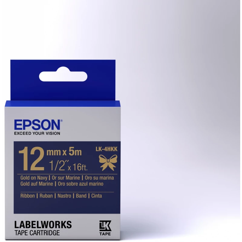 Cartus EPSON 12MM/5M RIBBON GOLD/NAVY,  LK4HKK C53S654002