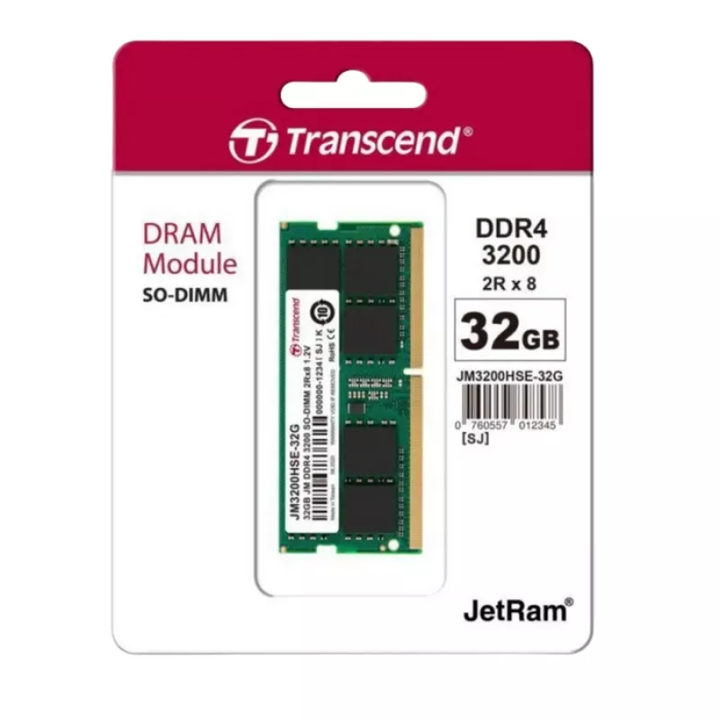 RAM TRANSCEND PC25600, SODIMM DDR4 32GB 3200MHz, CL22,  1.2V
