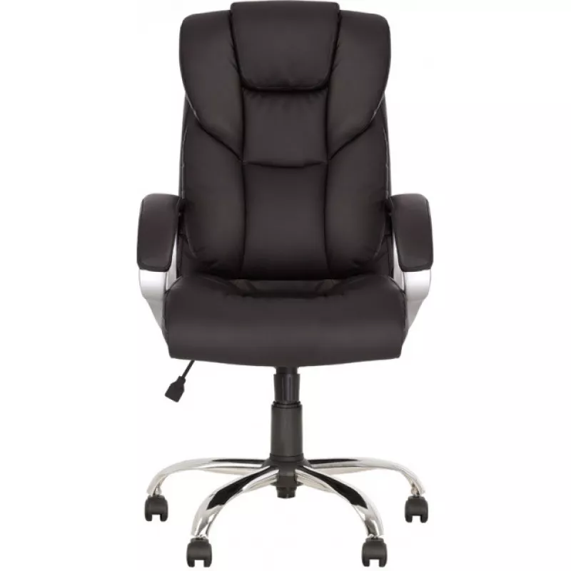 Fotoliu de birou DP MORFEO CHROME ECO 30, Fotoliu de birou,  Piele Eco,  Gazlift,  Negru, 111-122 x 63.5 x 75