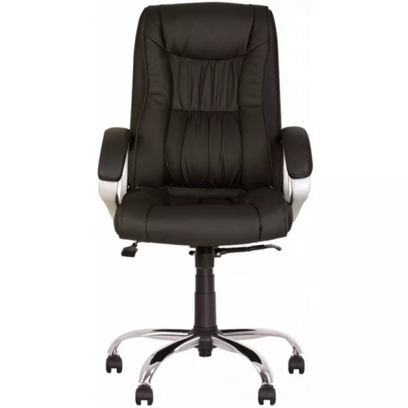 Fotoliu de birou DP ELLY CHROME ECO 30, Fotoliu de birou,  Piele Eco,  Gazlift,   Negru, 112-122 x 63 x 69.5